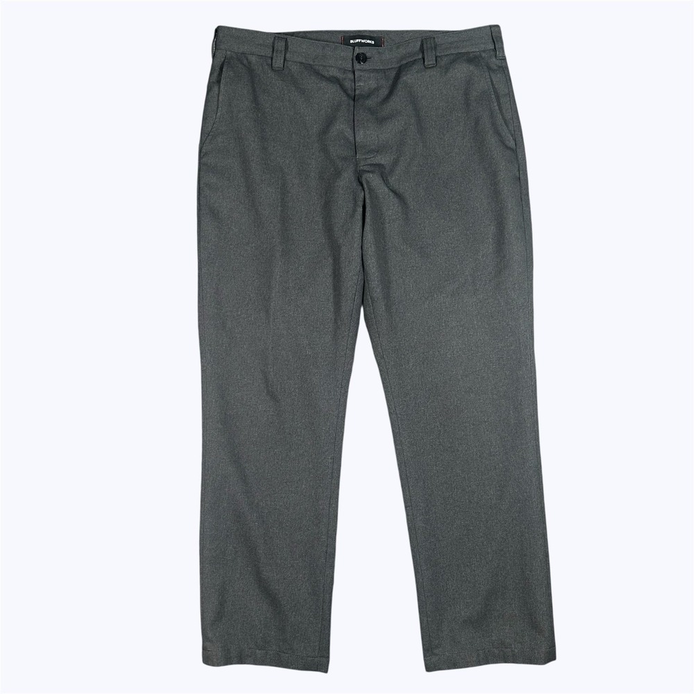 Bluffworks Gramercy Pants Mens 36x29 Gray Slim Tailored Fit Dress Trousers EUC
